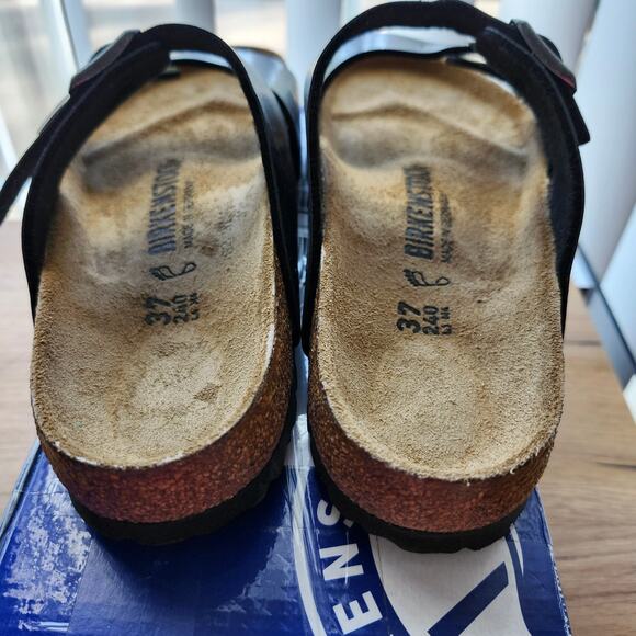 Birkenstock Sydney  Birko-Flor Black Metal buckles 37-NIB
